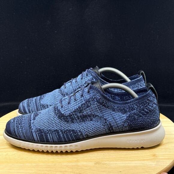 Cole Haan 2.Zerogrand Stitchlite Blue Oxford Wingtip Shoes C27946 Men's Size 9 - Picture 7 of 10